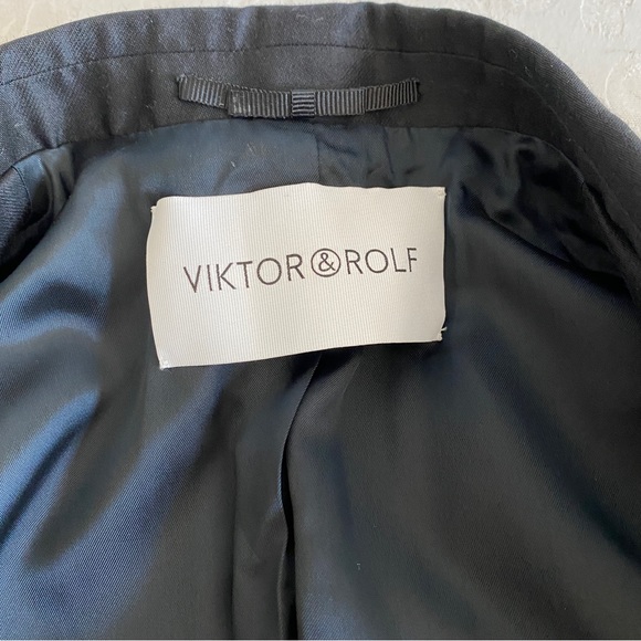 viktor & rolf black rushed shoulder blazer - Picture 8 of 8